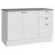 Balcão de Cozinha 120 cm 2 Portas 3 Gavetas Branco Vik Madesa