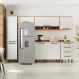 Cozinha Compacta Evolution 7 Portas 4 Gavetas Off White e Freijó