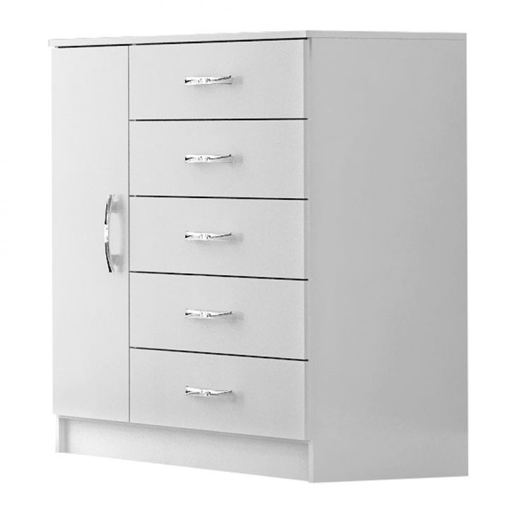 Cômoda Sapateira Ganimedes 1 Porta 5 Gavetas Branca