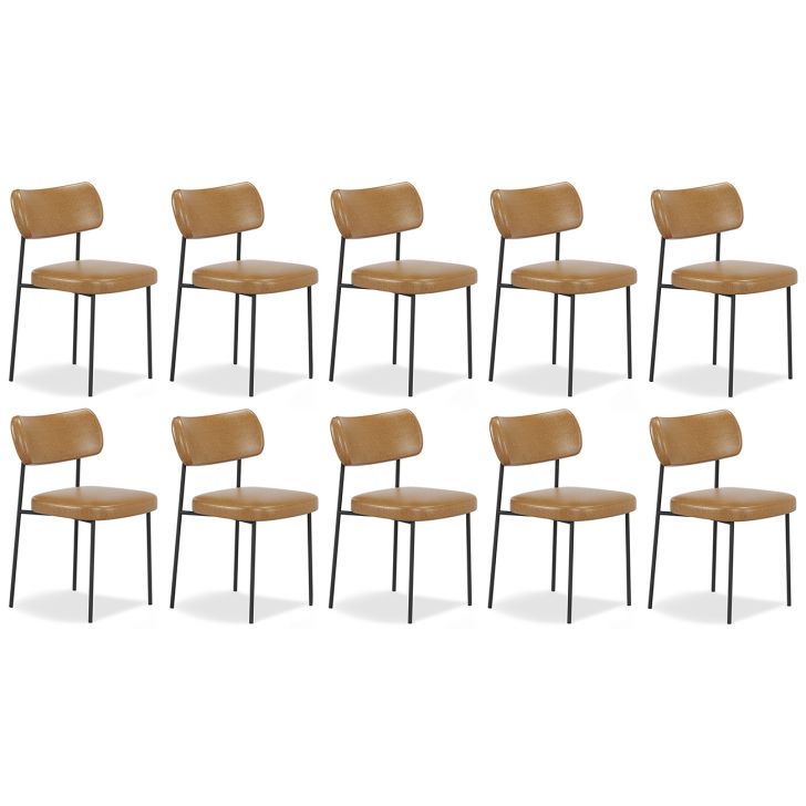 Cadeira de Jantar Estofada Kit 10 Milli A14 Sintético Caramelo - Mpozenato