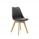 Cadeira Saarinen Wood Com Estofamento Várias Cores - Preto
