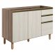 Balcao Para Pia 2P 3G 120cm MDF Kali 16417 Carvalho Toq Bianco Toq Nicioli