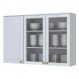 Armário Aéreo 3 Portas de Vidro 120cm Americana Branco - Móveis Henn