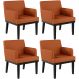 Kit 04 Poltronas Decorativas Sala de Estar Base Preto Beatriz W01 Tecido Terracota - Lyam Decor