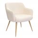 Poltrona Decorativa Jade Pés Palito Ouro Fosco Bouclé Off White - Nexta Casa