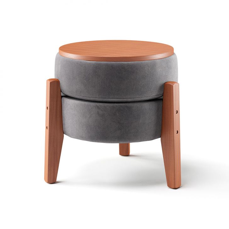 Puff Frapê Suede Grafite 47 cm