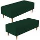 Kit 02 Puffs Decorativos Sala de Estar Bali W01 Pés Palito 120x50 cm Suede Verde Musgo - Lyam Decor