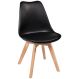 Cadeira Leda Preta - Charles Eames Wood com Almofada