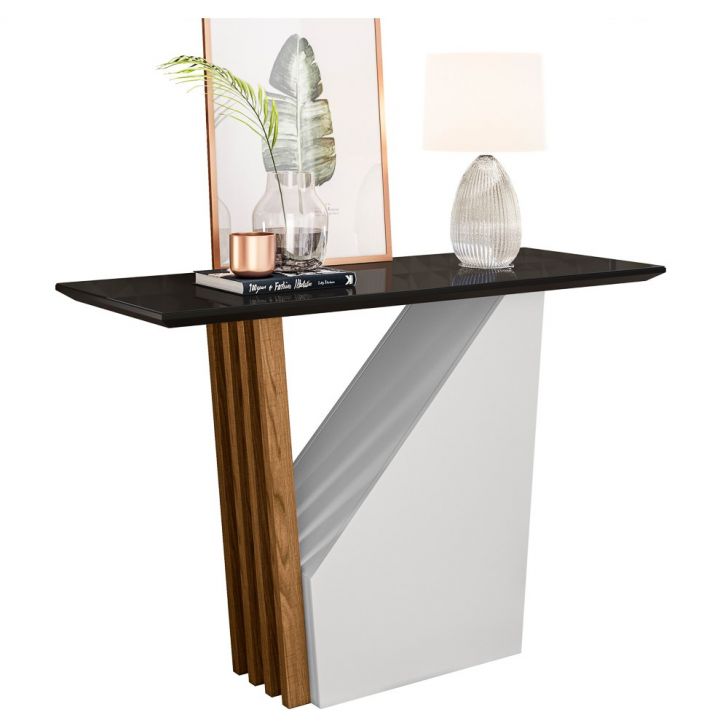 Aparador Para Sala de Estar Venetti N02 Ypê/Preto - Mpozenato