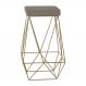 Banqueta Decorativa Kathy Base Gold Veludo Cinza G41 - Gran Belo