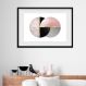 Quadro Horizontal Abstrato Rosa Preto Cinza - 60x48cm