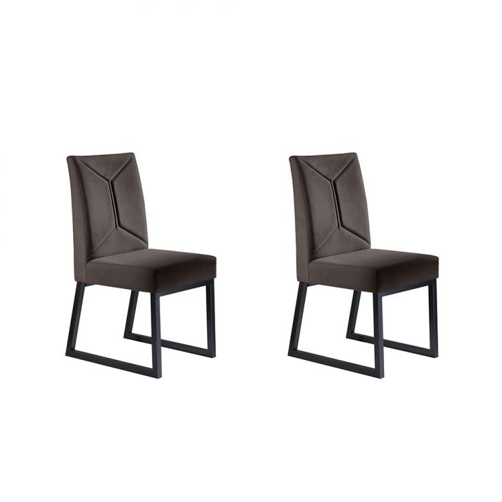 Conjunto Com 2 Cadeiras Itália V Cinza 98 Cm
