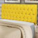 Cabeceira Estofada Alice 90CM Solteiro Strass Suede Amarelo - D A DECOR