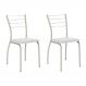 Conjunto 2 Cadeiras 1700 Tubo Prata Napa Branca Carraro