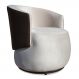 Poltrona Orgânica Decorativa Lara Veludo Bege/PU Marrom - Montanaris Decor
