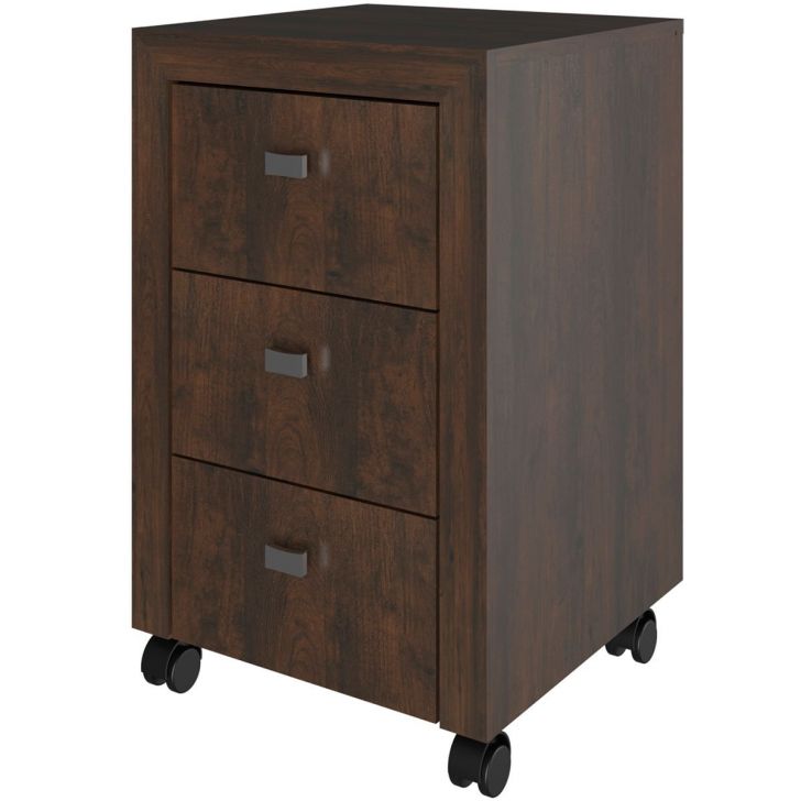 Gaveteiro para Escritório 3 Gavetas com Rodízios Rústico