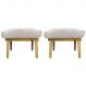 Kit 2 Puff Decorativo Retangular Para Sala Quarto Penteadeira Marty Linho Off White