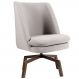 Poltrona Decorativa Giratória Base Ka Pérsia D02 Rústico Bege C-316 - Lyam Decor