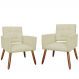 Kit 02 Poltronas Decorativas Camila Pés Palito Suede Bege - DS Estofados