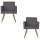 Kit 2 Poltronas Nina Decorativa Suede Cinza Kasa Sofá