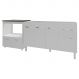 Balcão Cozinha Gabinete de Pia 140 cm Camila e Balcão Evelyn Para Fogão Cooktop 5 Bocas e Forno Elétrico Branco