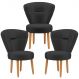kit 3 Cadeiras para Recepção Maquiagem Mesa de Jantar Tecido Veludo Ergonômica Pés Palito