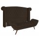 Cabeceira Cama Box Casal Queen 160cm Provença com Calçadeira Vêneto Z37 Veludo Marrom - Mpozenato