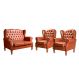 Conjunto Imperador Sofá Chesterfield Decoração Retrô Vintage - Couríssimo Caramelo