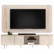 Painel Para Tv 75 Pol E Rack Bancada MDF Ariana Off White Dj Moveis