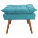 Puff Decorativo Opalla Pés Palito Suede Azul Turquesa - DS Estofados