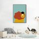 Quadro Infantil Cartoon Leão 43x30 Filete Marrom