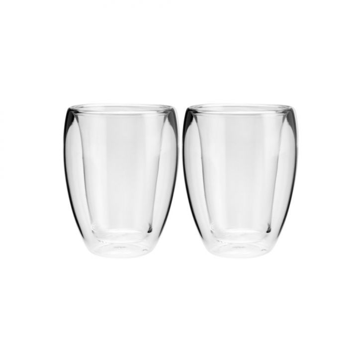 Conjunto com 2 Copos de Chá Parede Dupla Modern Transparente