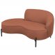 Sofá Curvo 02 Lugares 150cm Braço Esquerdo Thommy Pés Preto Fosco Linho Coral - Nexta Casa