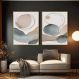 Kit com 2 Quadros Decorativos 60x40 cm Abstrato Mancha com Moldura Caixa, na posição Vertical, ideal para ambiente de Sala, Quarto e Hall