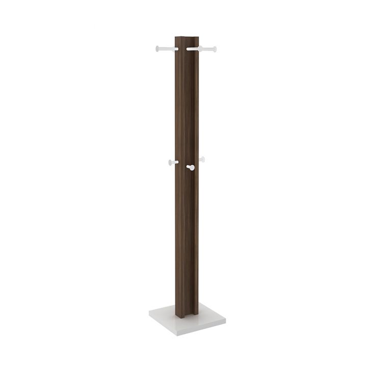 Cabideiro para Quarto Sala de Estar AZ1018 MDP Nogal/Branco G69 - Gran Belo