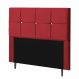 Cabeceira Estofada Poliana 90CM Solteiro Strass Suede Vermelho - D A DECOR