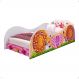 Mini Cama Infantil Menina Montessoriana MDF Lateral Grade Proteção Decoração Tema Quarto Feminino Reino Princesa Encantada Rosa - RPM