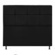 Cabeceira Estofada Damares 140 cm Casal Com Botonê Suede Preto - Amarena Móveis
