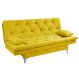 Sofá cama Austria reclinável 3 pocições Suede Amarelo Essencial Estofados