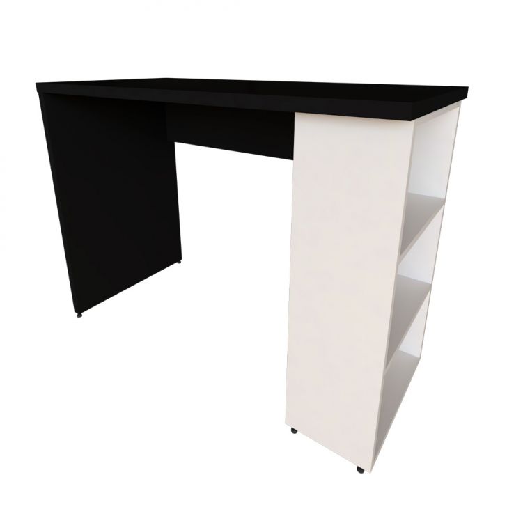 Escrivaninha Corp Preta e Branca 110 cm