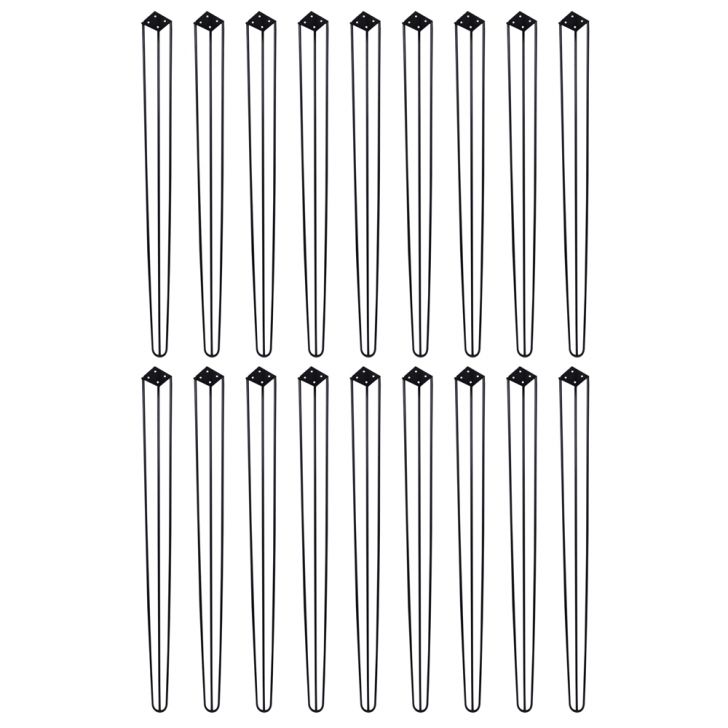 Kit 18 Pés de Metal 90 CM Hairpin Legs Aparador e Mesa de Canto Preto G41