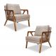 Kit 2 Poltronas Decorativa Ana para Sala de Estar Linho Marrom - Montanaris Decor
