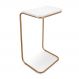 Mesa Lateral Tampo Branco Multiuso para Sofá Base Metálica D'Rossi