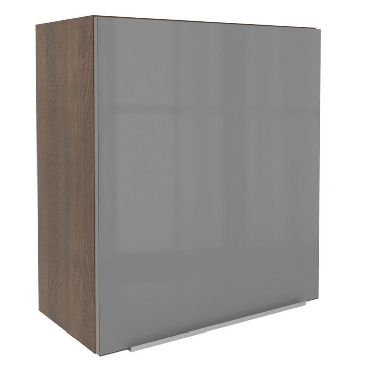 Armário Aéreo Madesa Lux 60 cm 1 Porta - Rustic/Cinza