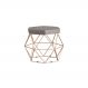 Puff Decorativo Base Gold Elsa Veludo Cinza G41 - Gran Belo