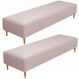 Kit 02 Puffs Decorativo Sala de Estar Bali W01 Pés Palito 170x60cm Bouclê Rosê - Lyam Decor
