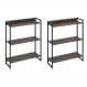 Kit 2 Estantes Multiuso Industrial 3 Prateleiras Areta 104x80cm C01 Carvalho Dark - Lyam Decor