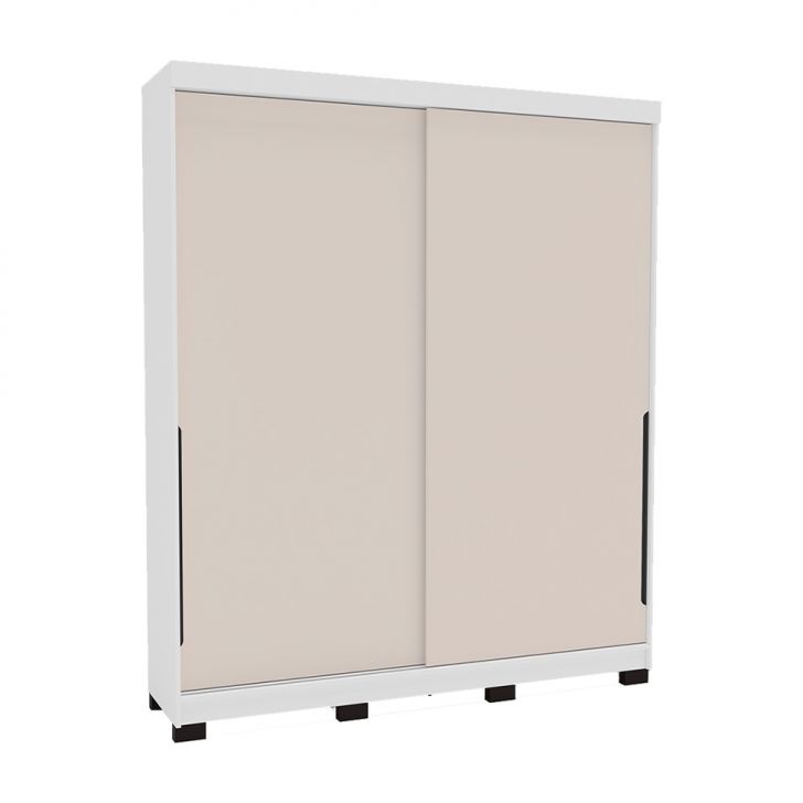 Guarda-roupa Casal Madrid 2 Portas 2 Gavetas Branco E Creme
