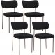 Kit 04 Cadeiras Decorativa Estofada Para Sala de Jantar Melina Base Arena L02 Suede Preto - Lyam Decor