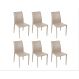 Kit 06 Cadeiras glam Corino Fendi estrut Metal 90.5x46.5x43cm